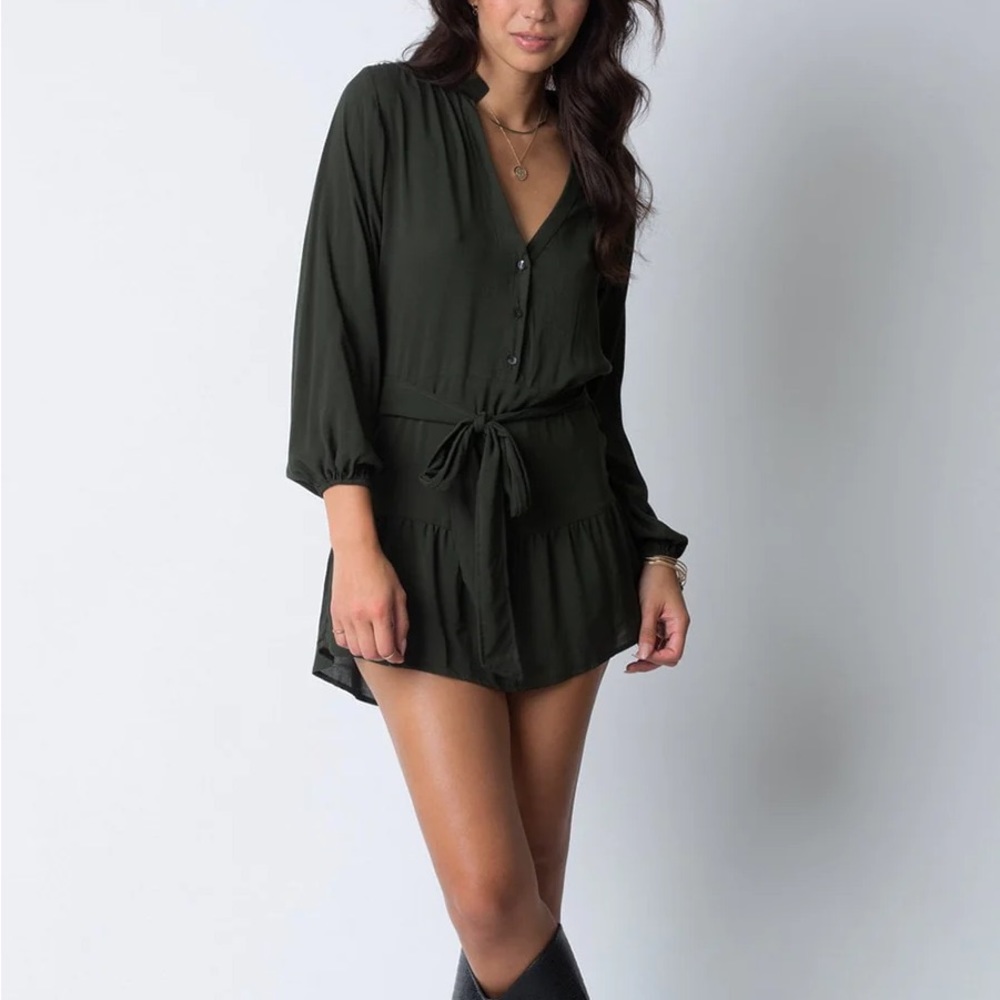 FINAL PRICE Stillwater Moving On Mini Dress size small in Paloma olive green